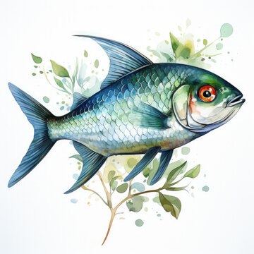 recommend clip art: Watercolor Tetra Illustration, Generative Ai