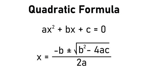 Quadratic equation in standard form and quadratic formula in elementary algebra. Mathematics resources for teachers and students.