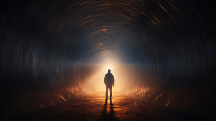 Tunnel light end man