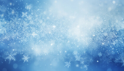blue christmas background with snowflakes