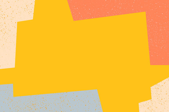 Retro border design with bright colors. Paint splash pattern framing yellow background