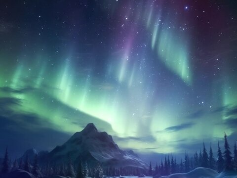Aurora borealis milky way galaxy. Background for business and advertising.