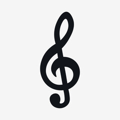 Treble clef drawing.Musical symbols,sign.