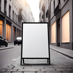 White blank billboard mockup in the city. Digital signs for advertising and promotions.