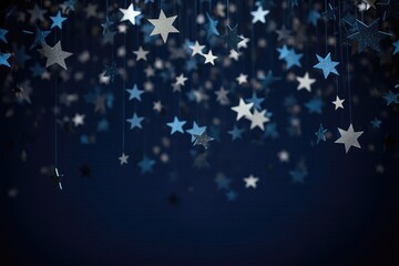 Firework Stars Against Dark Blue Backdrop