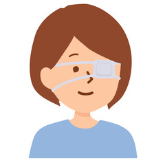 眼帯をした女性のイラスト