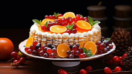 Traditional christmas cake fruits