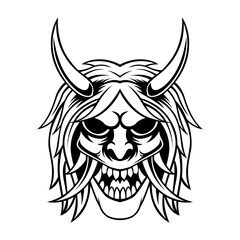 Samurai Vector. Samurai Black And White Ronin Shinigami Logo Design Vector Template