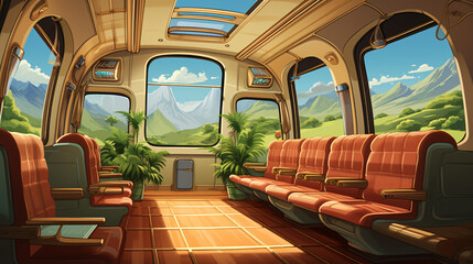 Train cartoon interior
