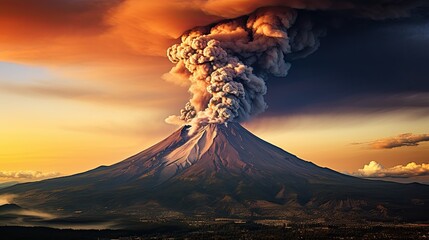 the volcano erupted  - obrazy, fototapety, plakaty