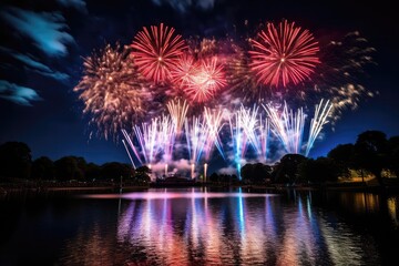 Fototapeta premium Nighttime Fireworks Display