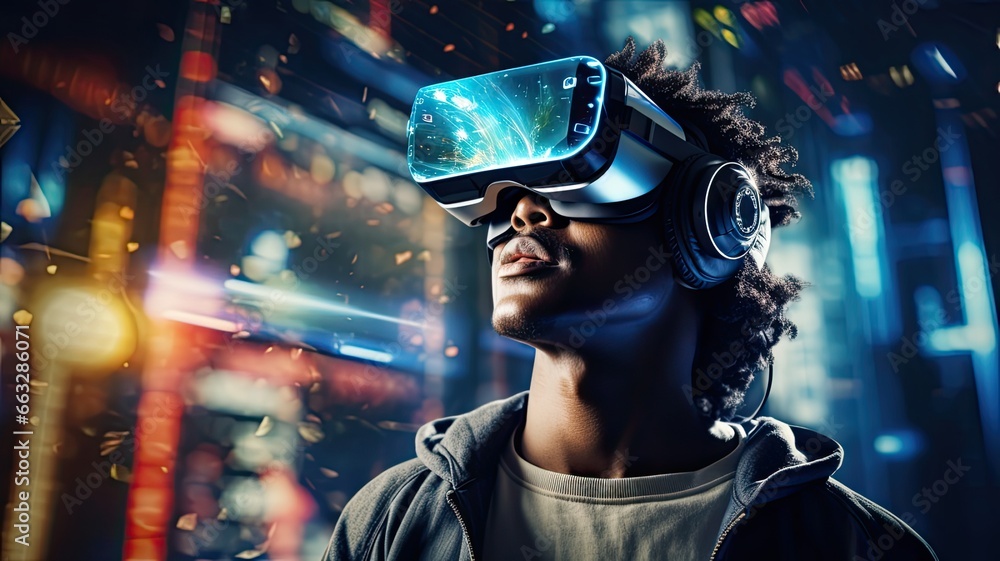 Poster Visualize individuals using high-speed 5G-enabled devices for augmented reality (AR), virtual reality (VR), and real-time data streaming, emphasizing the transformative impact on communication