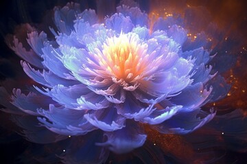 Enchanting extraterrestrial blossom radiating cosmic glow. Generative AI