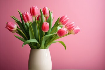 Pink Tulips In Floral Arrangement