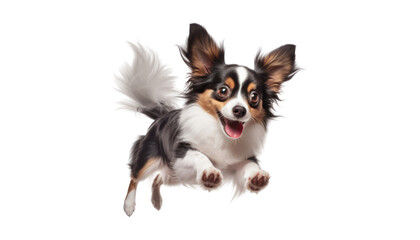 border collie puppy isolated on transparent background cutout