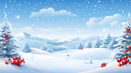 winter landscape with christmas trees
