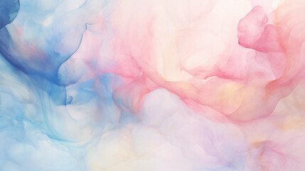 abstract watercolor painting in a mix of light pink and light blue