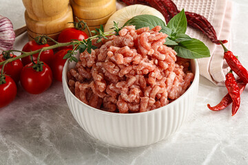 Raw minced pork uncooked meat