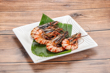 Cooked tiger prawn in the pate