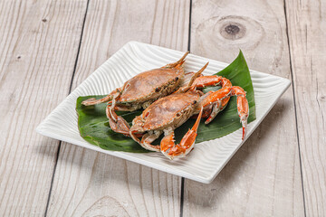 Yummy boiled crab in the plate