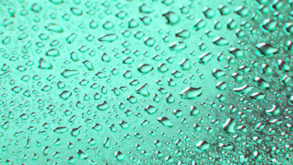 Drops of water on a colored background. Abstract texture