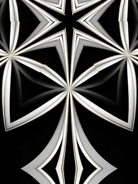 Circular fractal kaleidoscope patterns. Morphing shape. Seamless vj loop. Black and white. Vertical video for business.