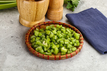 Vegan cuisine - Sliced celery stem