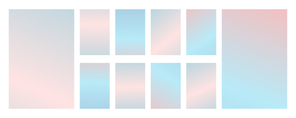 Obraz premium Winter pastel colored gradient. Simple soft background set
