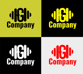 GYM Company logo, elements color variation abstract icon. Modern logotype, business template.