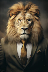 portrait of a successful business lion businessman