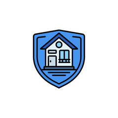 real estate protection vector icon. real estate icon filled line style. perfect use for logo , presentation, website, and more. modern icon design color line style
