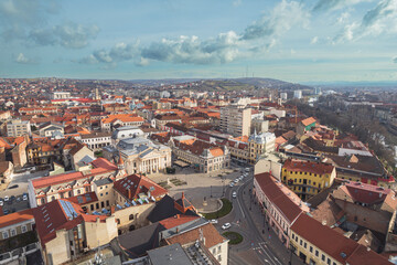 Oradea romania tourism aerial a mesmerizing aerial view of a European city illuminated at night, showcasing its rich heritage and historic attractions