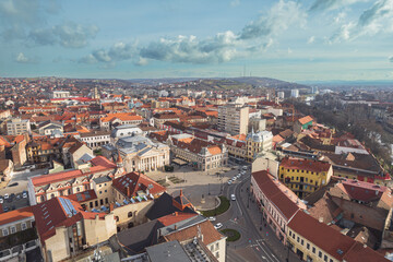 Aerial art nouveau historical a breathtaking aerial view of the historic city of Oradea with its stunning art nouveau buildings incity Oradea, Bihor, Romania