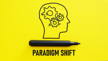 Paradigm shift is shown using the text