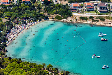 Aerial view of beach in Cesme, Izmir, Turkey.