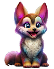 Fototapeta na wymiar cute puppy cartoon character with happy smile