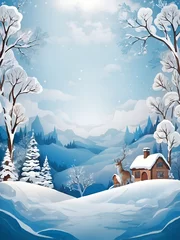 Rolgordijnen background with winter theme, AI Generated © HENI