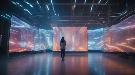 CGイラスト_近未来の大型ディスプレイ_02