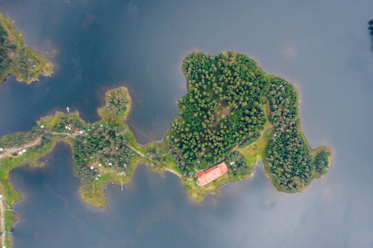 Aerial View of Shiroka Polyana Dam, Batak, Pazardzhik, Bulgaria.