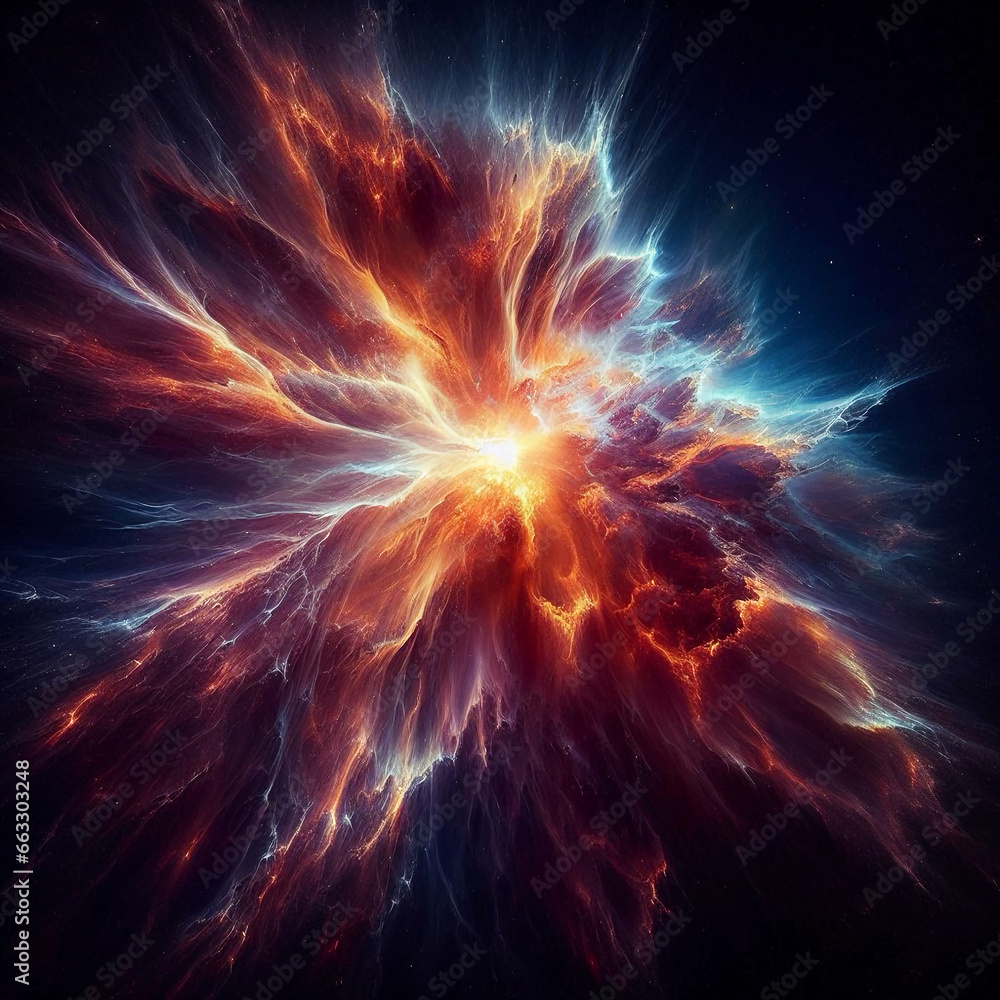 Poster abstract explosion star with glow and lines background