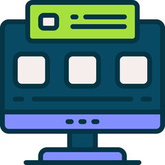 computer filled color icon. vector icon for your website, mobile, presentation, and logo design.