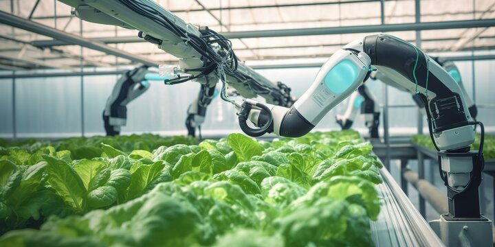 lettuce wilting robot in agricultural hydroponic greenhouse.