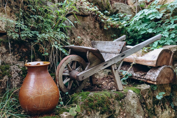 Old objects and decor of an old farm in northern Italy