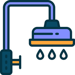 shower filled color icon. vector icon for your website, mobile, presentation, and logo design.
