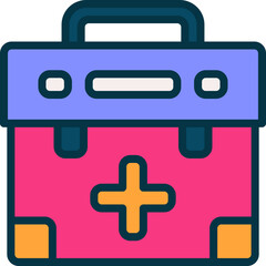 Obraz premium first aid kit filled color icon. vector icon for your website, mobile, presentation, and logo design.
