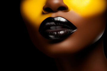 Beautiful lips fashion African American woman 