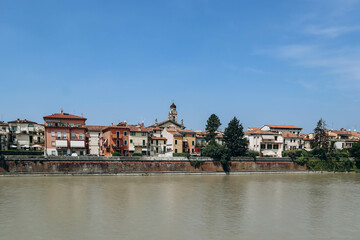 Fototapeta na wymiar View of the center of Verona across the Adige River