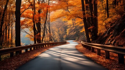 A Breathtaking Road Through Autumn Beauty