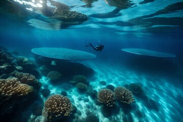 Fototapeta na wymiar scuba diver and coral