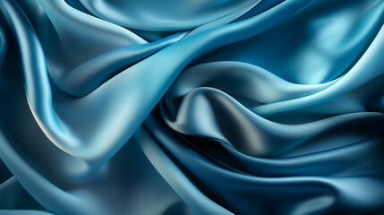 Fototapeta premium Smooth elegant blue silk or satin luxury cloth